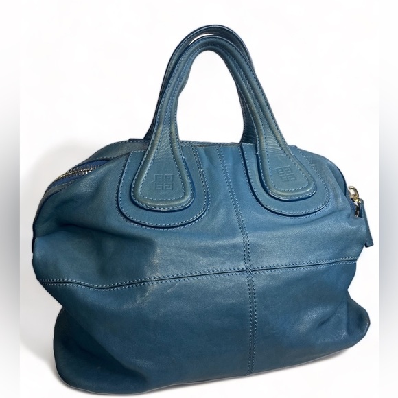 $1899 Retail Givenchy Nightingale Leather Blue Handbag satchel - Picture 2 of 13